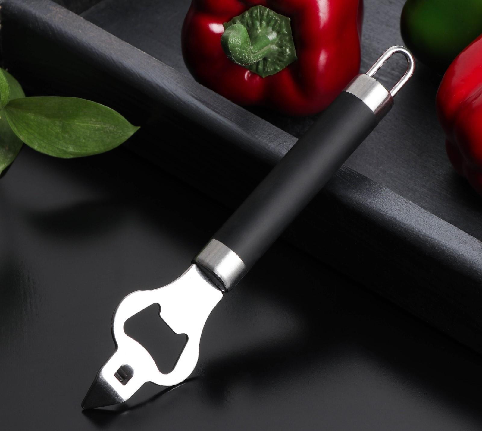 Консервный нож Доляна Venus, нержавеющая сталь, цвет чёрный