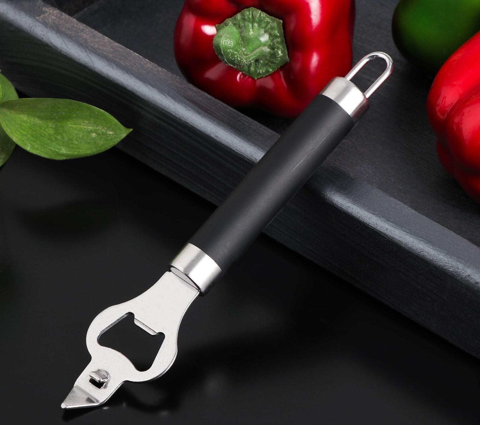 Консервный нож Доляна Venus, нержавеющая сталь, цвет чёрный