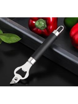 Консервный нож Доляна Venus, нержавеющая сталь, цвет чёрный