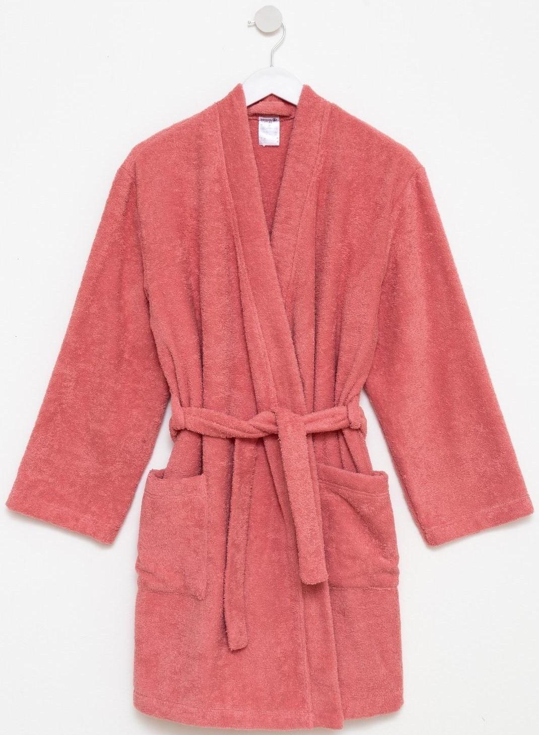 Халат махровый Экономь и Я женский, размер 42-44 цвет пыльно-розовый, 100% хлопок, 320 г/м2