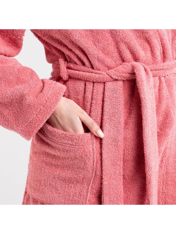 Халат махровый Экономь и Я женский, размер 42-44 цвет пыльно-розовый, 100% хлопок, 320 г/м2