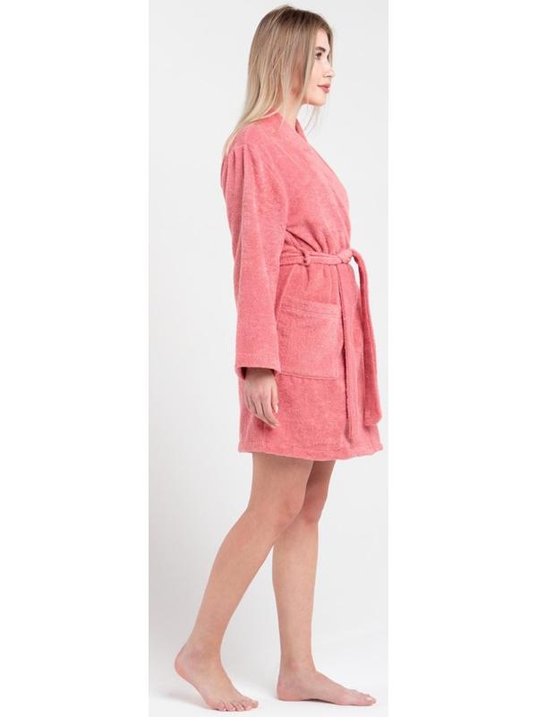 Халат махровый Экономь и Я женский, размер 42-44 цвет пыльно-розовый, 100% хлопок, 320 г/м2