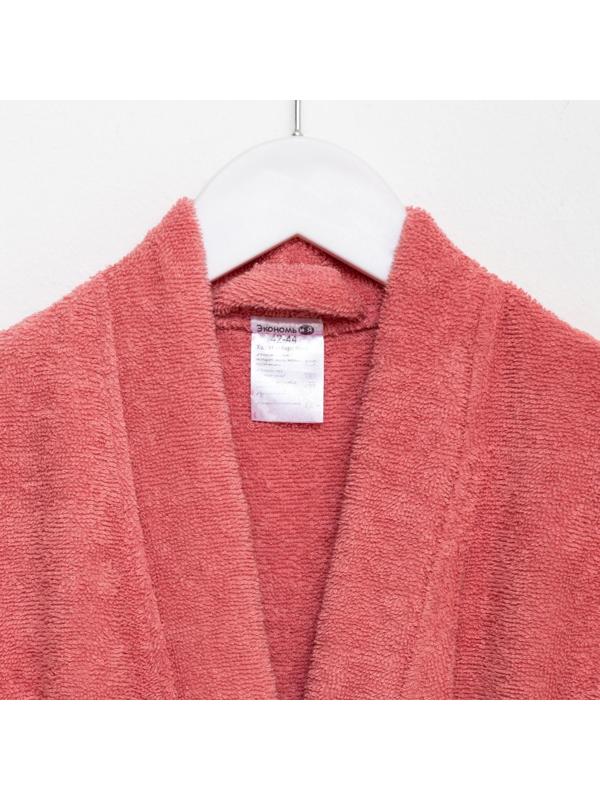 Халат махровый Экономь и Я женский, размер 42-44 цвет пыльно-розовый, 100% хлопок, 320 г/м2