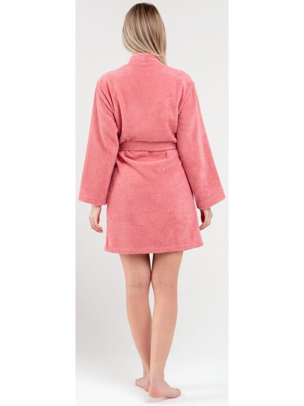 Халат махровый Экономь и Я женский, размер 42-44 цвет пыльно-розовый, 100% хлопок, 320 г/м2