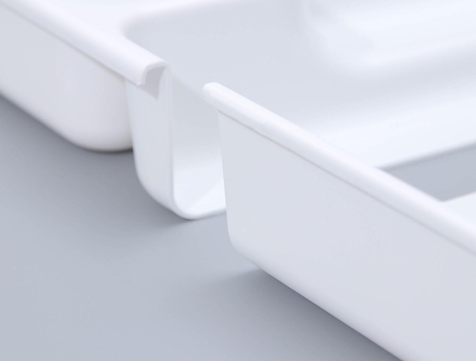 Лоток для столовых приборов раздвижной, цвет белый