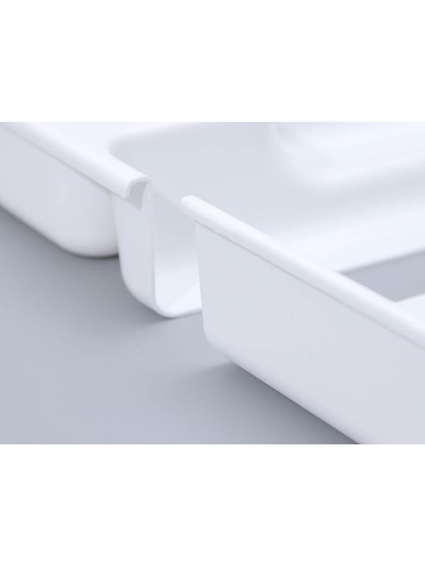 Лоток для столовых приборов раздвижной, цвет белый