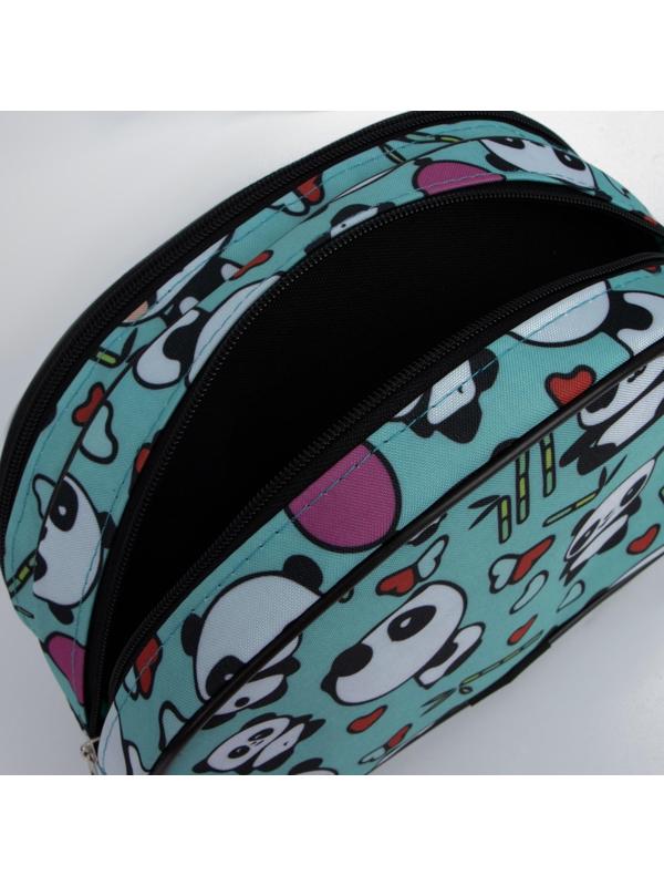 Косметичка на молнии, 2 отдела, цвет бирюзовый