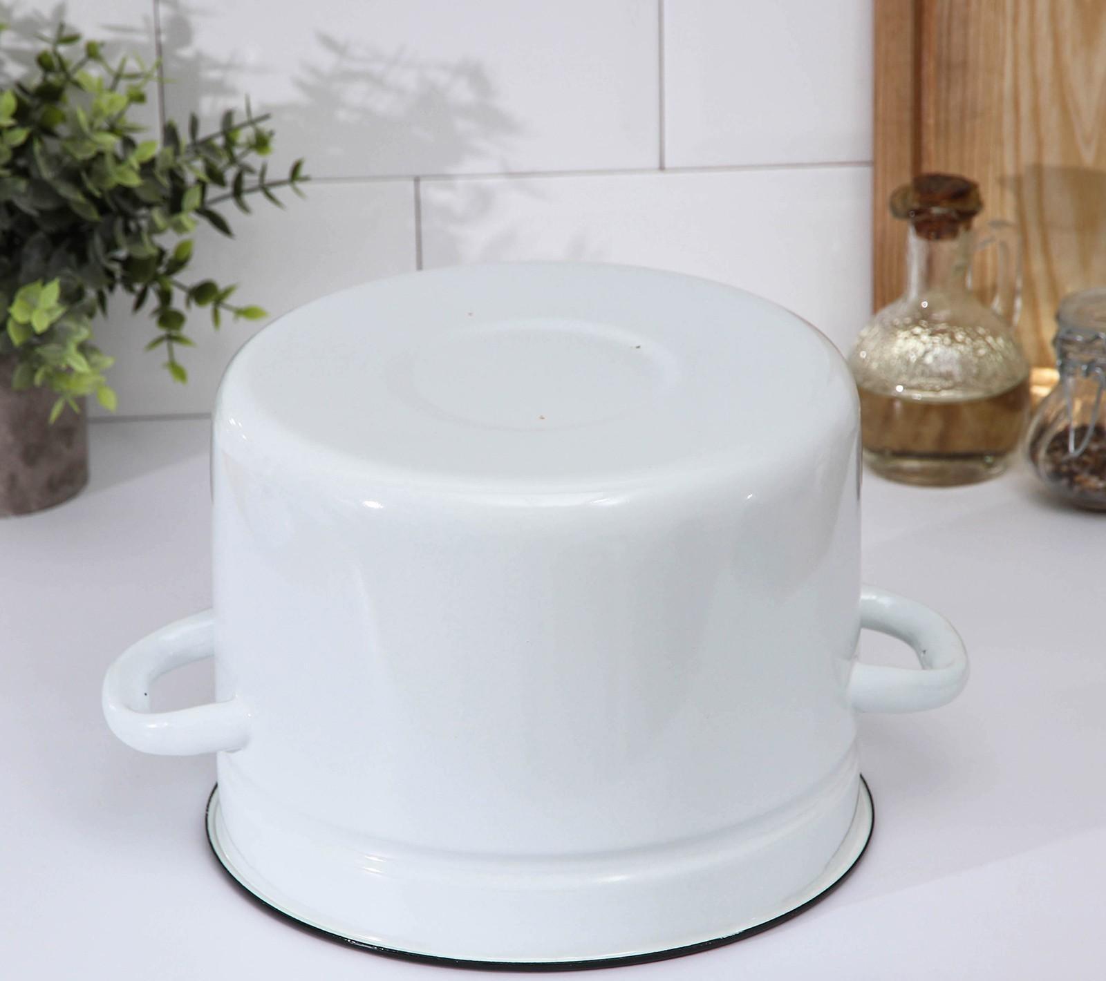 Кастрюля без деколи, 6 л, индукция, без деколи, цвет белый