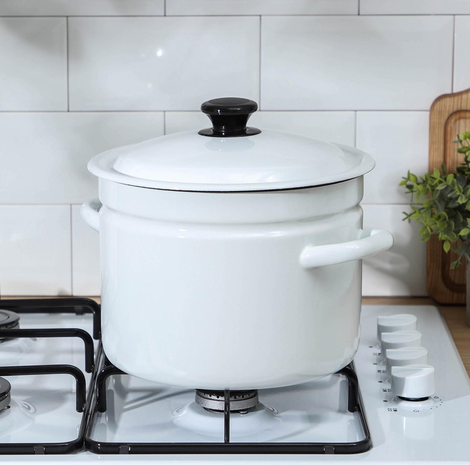 Кастрюля без деколи, 6 л, индукция, без деколи, цвет белый