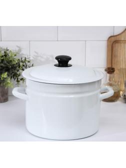 Кастрюля без деколи, 6 л, индукция, без деколи, цвет белый