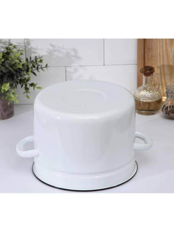 Кастрюля без деколи, 6 л, индукция, без деколи, цвет белый