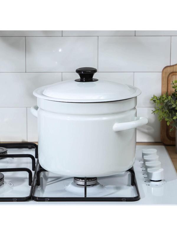 Кастрюля без деколи, 6 л, индукция, без деколи, цвет белый