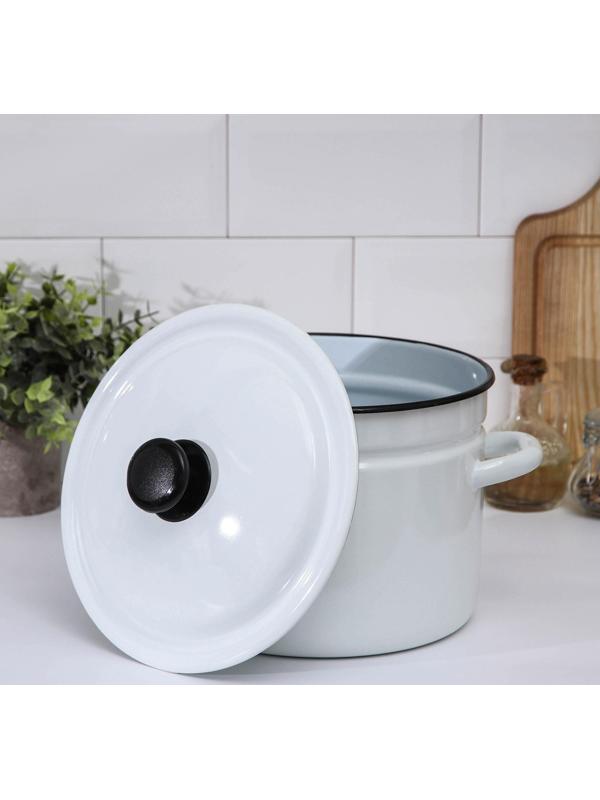 Кастрюля без деколи, 6 л, индукция, без деколи, цвет белый