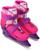 Набор: коньки ледовые детские раздвижные 223Y. текстиль, пластик, с роликовой платформой+защита, PVC колёса, размер 34-37