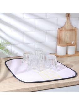 Коврик для сушки посуды Доляна «Розовое золото», 50×40 см