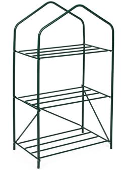 Стеллаж для рассады, 3 полки, 110 × 65 × 40 см, металлический каркас d = 16 мм, без чехла