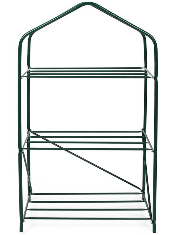 Стеллаж для рассады, 3 полки, 110 × 65 × 40 см, металлический каркас d = 16 мм, без чехла
