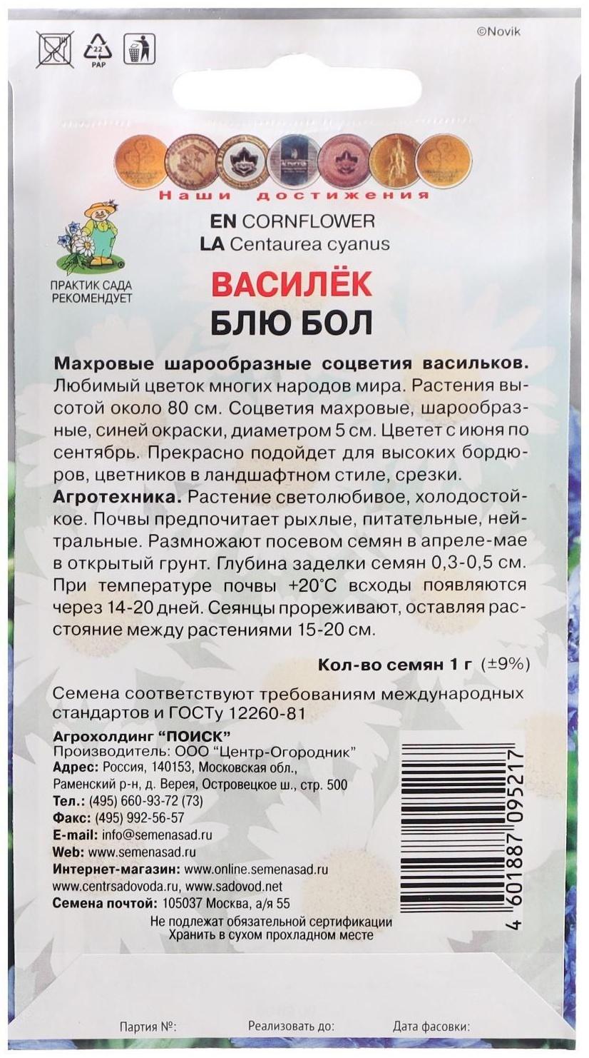 Семена цветов Василек 