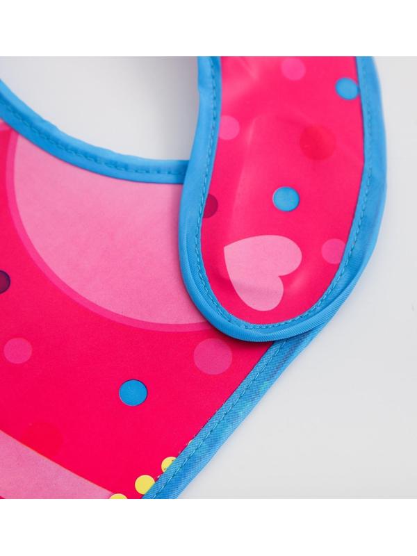 Нагрудник для кормления «Малышка» непромокаемый на липучке, с карманом, МИКС