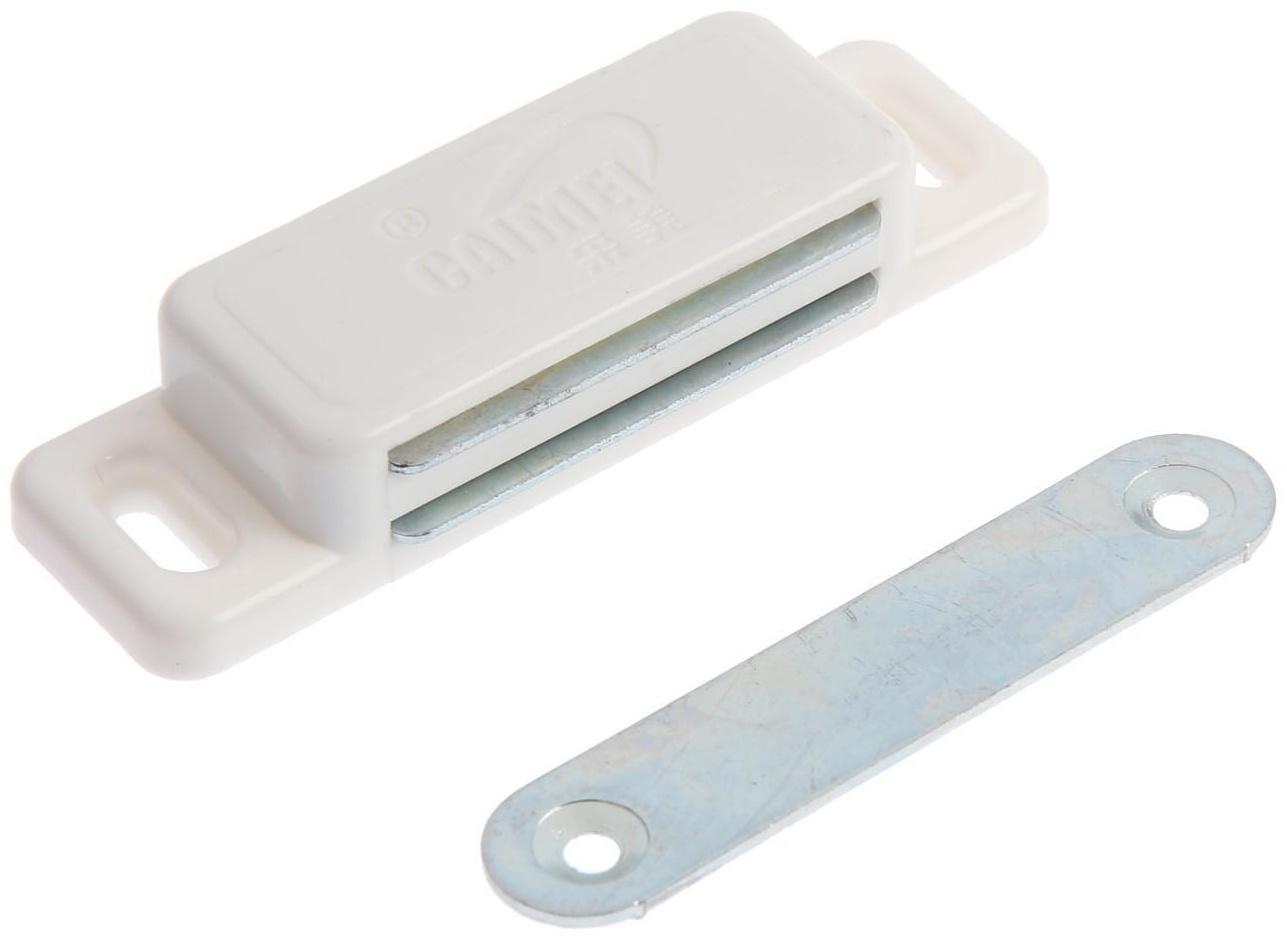 Магнит мебельный ТУНДРА M003W, 72х13 мм, большой, цвет белый, 1 шт.