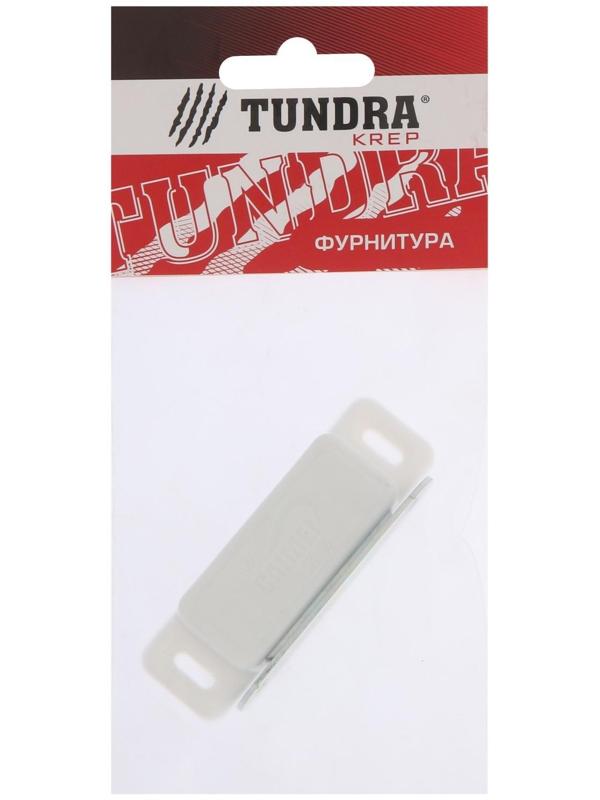 Магнит мебельный ТУНДРА M003W, 72х13 мм, большой, цвет белый, 1 шт.