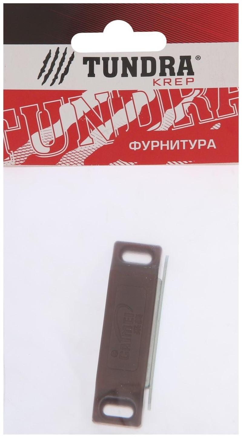 Магнит мебельный ТУНДРА M002BR, 60х13 мм, средний, цвет коричневый, 1 шт.