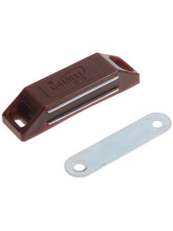 Магнит мебельный ТУНДРА M002BR, 60х13 мм, средний, цвет коричневый, 1 шт.