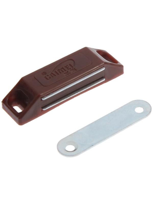 Магнит мебельный ТУНДРА M002BR, 60х13 мм, средний, цвет коричневый, 1 шт.