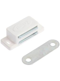Магнит мебельный ТУНДРА M001W, 41х13 мм, маленький, цвет белый, 1 шт.