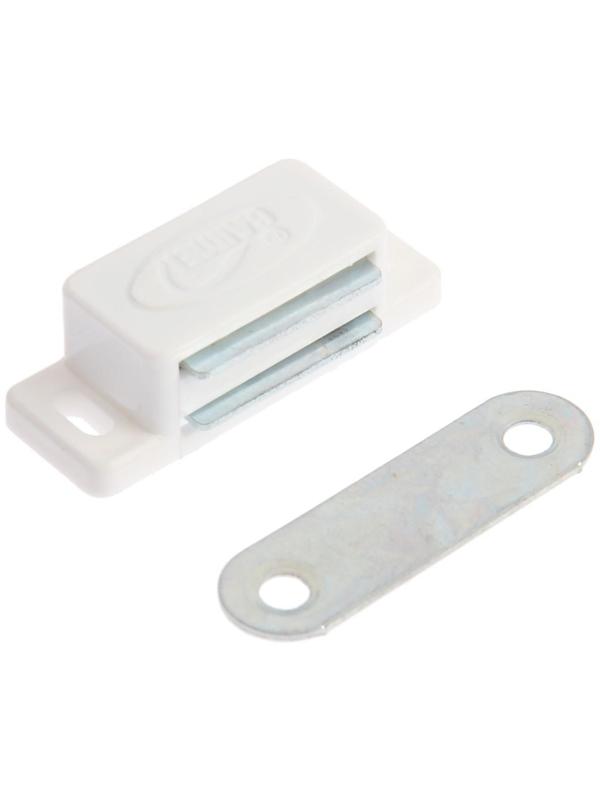 Магнит мебельный ТУНДРА M001W, 41х13 мм, маленький, цвет белый, 1 шт.