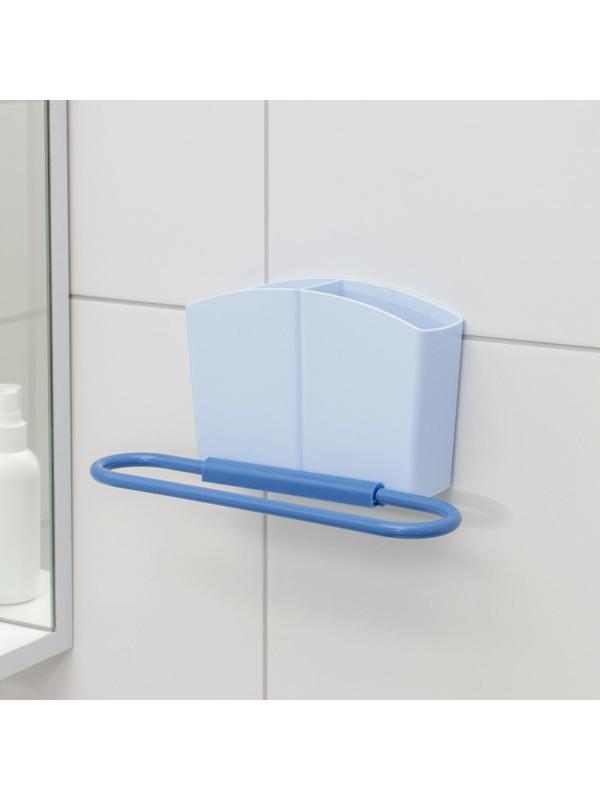 Держатель для ванных принадлежностей «Лассо», на липучке, 24,5×6,5×12 см, цвет МИКС