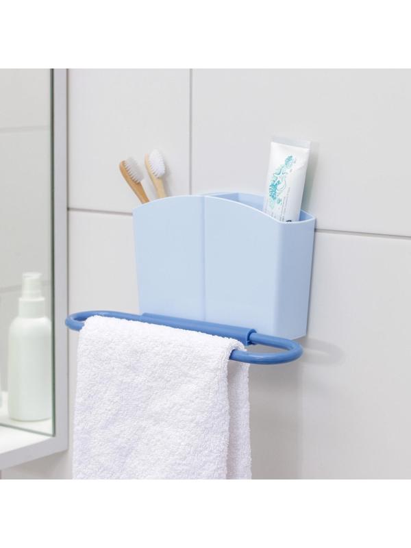 Держатель для ванных принадлежностей «Лассо», на липучке, 24,5×6,5×12 см, цвет МИКС