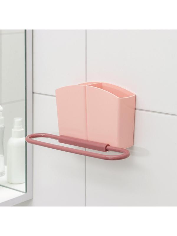 Держатель для ванных принадлежностей «Лассо», на липучке, 24,5×6,5×12 см, цвет МИКС