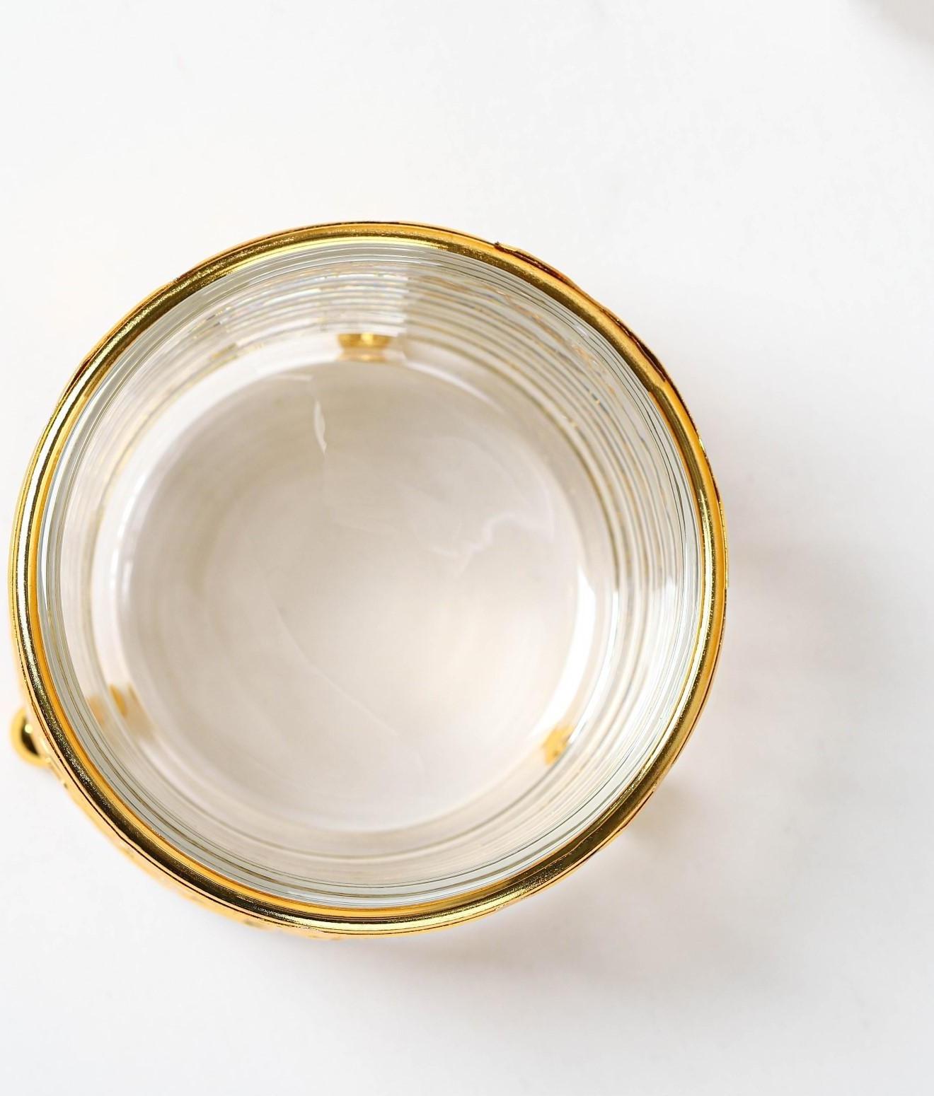 Сахарница «Дарина», 200 мл, 9×10 см, с ложкой, цвет золотой