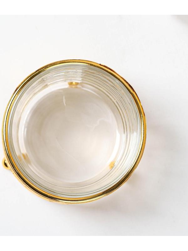 Сахарница «Дарина», 200 мл, 9×10 см, с ложкой, цвет золотой