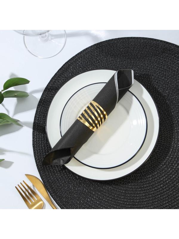 Кольцо для салфетки «Линии», 4×4×4 см, цвет золотой