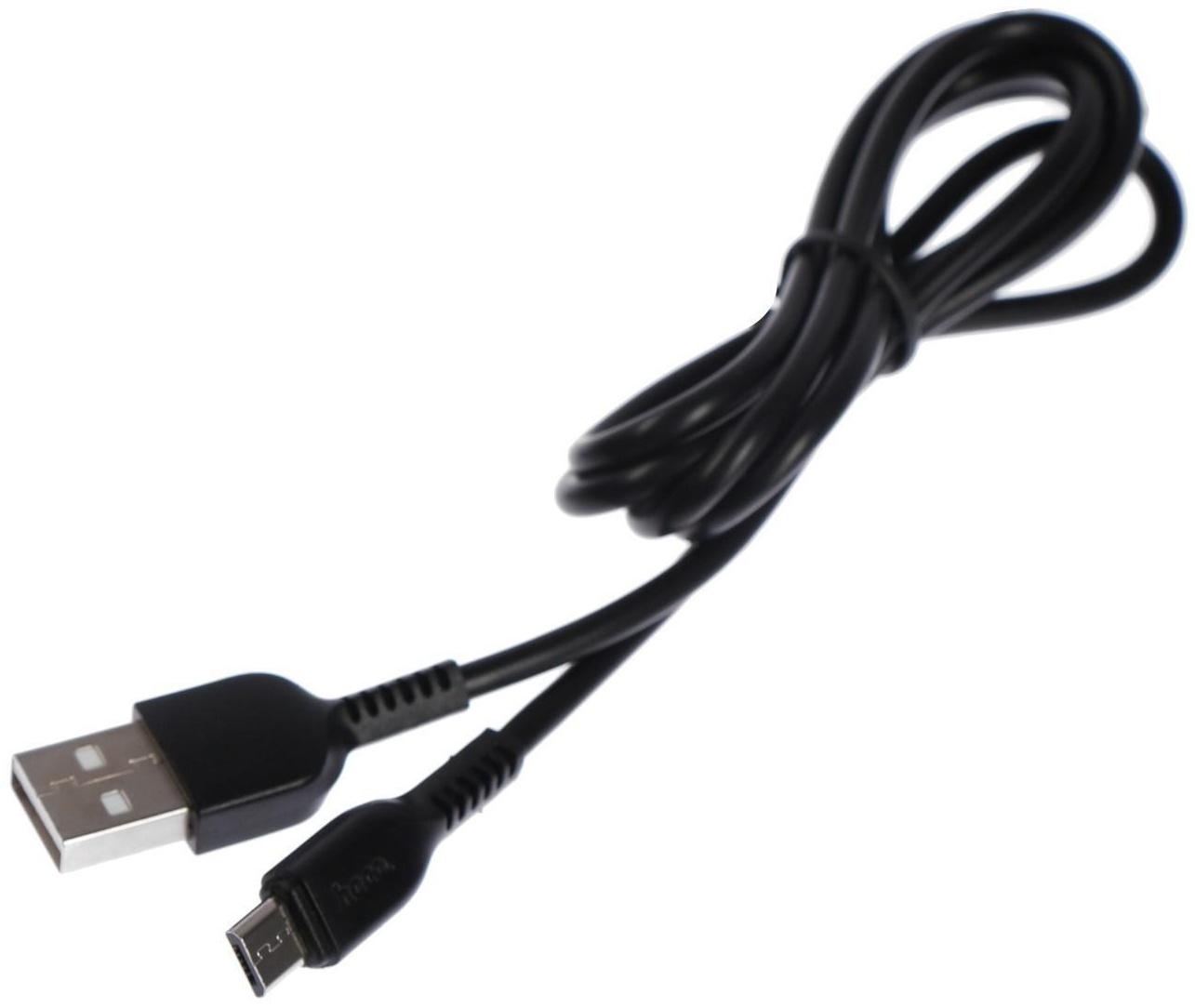 Кабель Hoco X20, microUSB - USB, 2,4 А, 1 м, PVC оплетка, черный