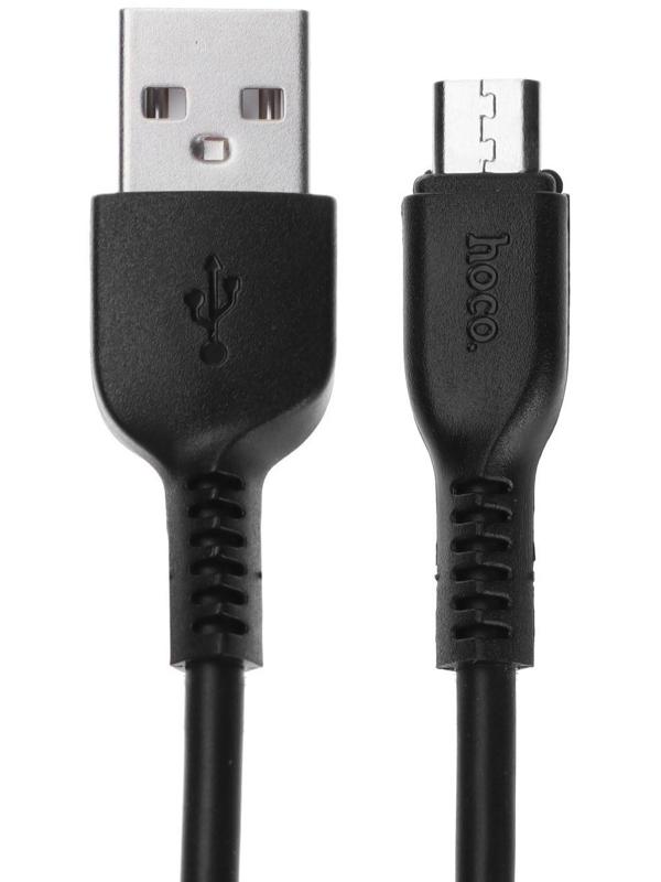 Кабель Hoco X20, microUSB - USB, 2,4 А, 1 м, PVC оплетка, черный