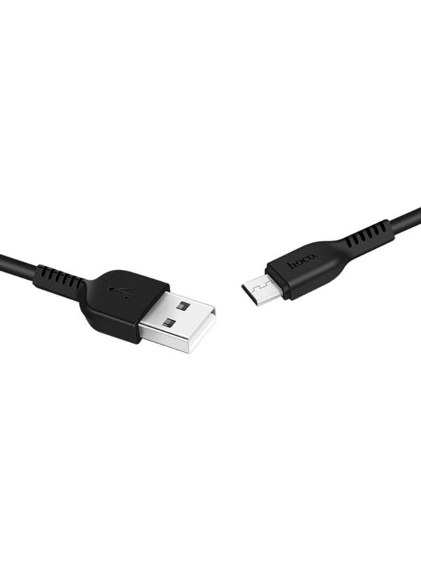 Кабель Hoco X20, microUSB - USB, 2,4 А, 1 м, PVC оплетка, черный