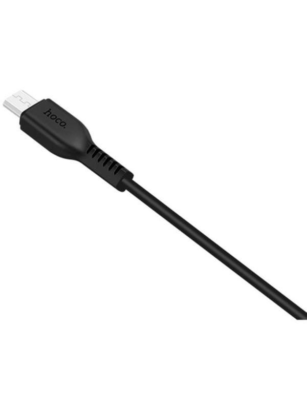 Кабель Hoco X20, microUSB - USB, 2,4 А, 1 м, PVC оплетка, черный