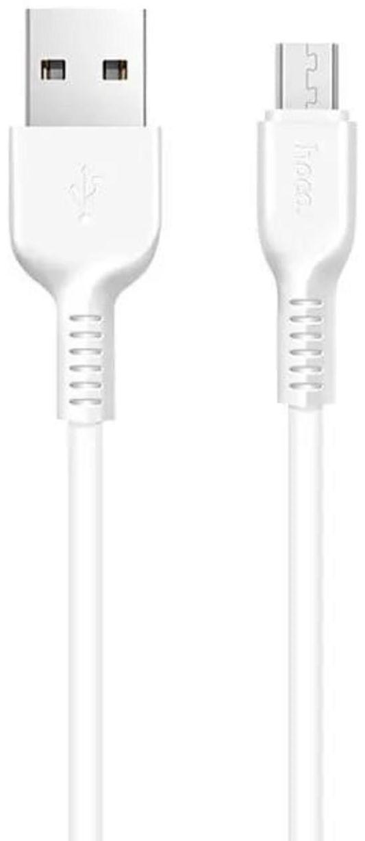 Кабель Hoco X20, microUSB - USB, 2,4 А, 1 м, PVC оплетка, белый