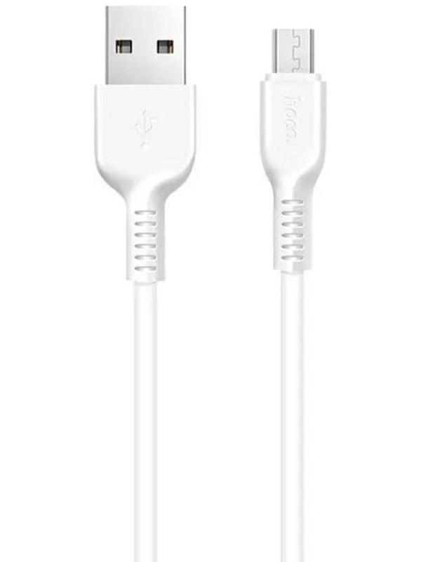 Кабель Hoco X20, microUSB - USB, 2,4 А, 1 м, PVC оплетка, белый