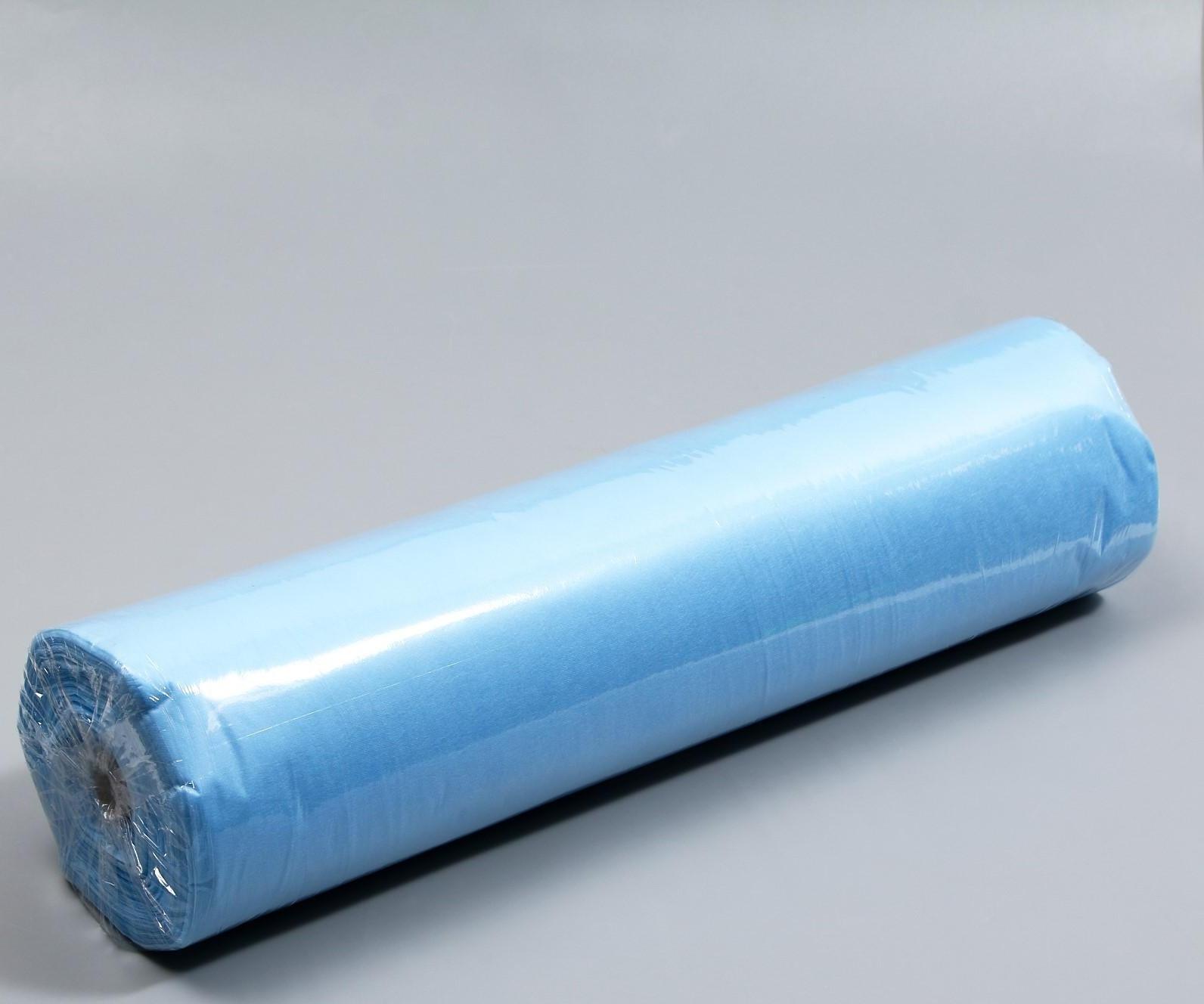 Простыня SMS, 20 г/м2, 80х200 см, в рулоне 100 шт. голубая