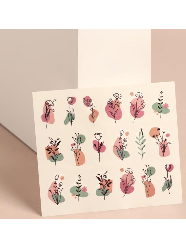 Наклейки для ногтей «Летние цветы»