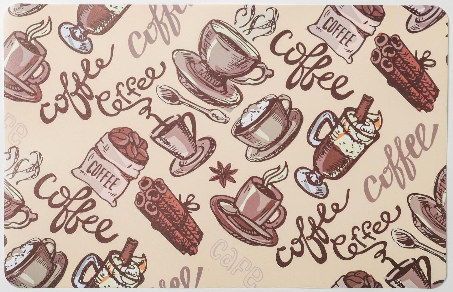 Салфетка сервировочная на стол Coffee, 43×28 см, цвет бежевый