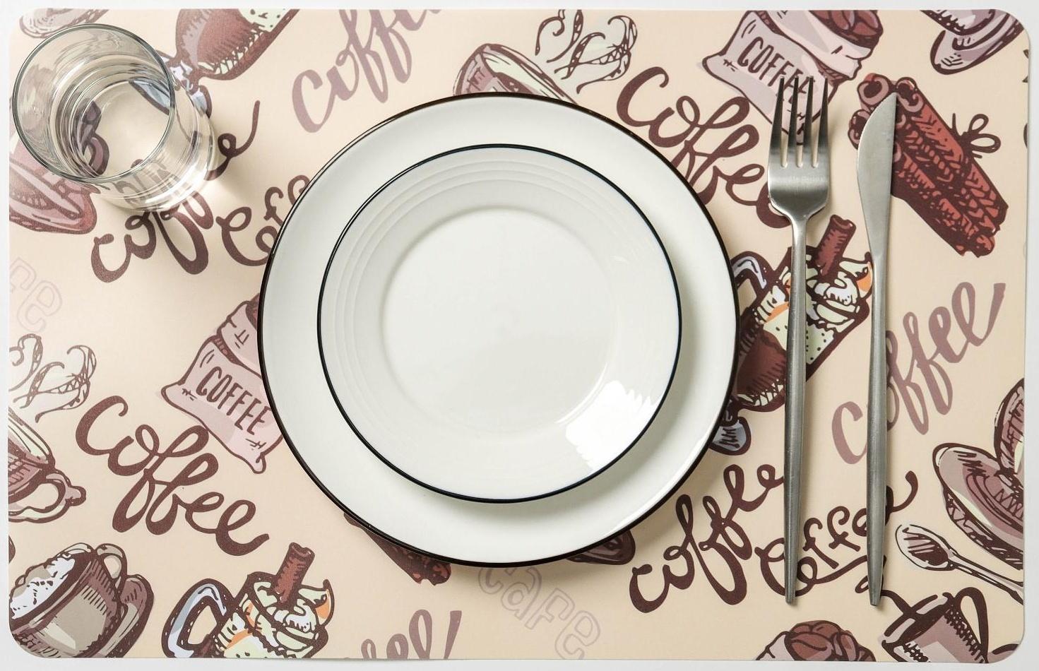 Салфетка сервировочная на стол Coffee, 43×28 см, цвет бежевый