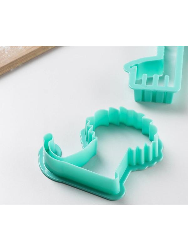 Набор форм для печенья Доляна «Львёнок и жираф», 2 шт, 14×13×2 см, цвет голубой