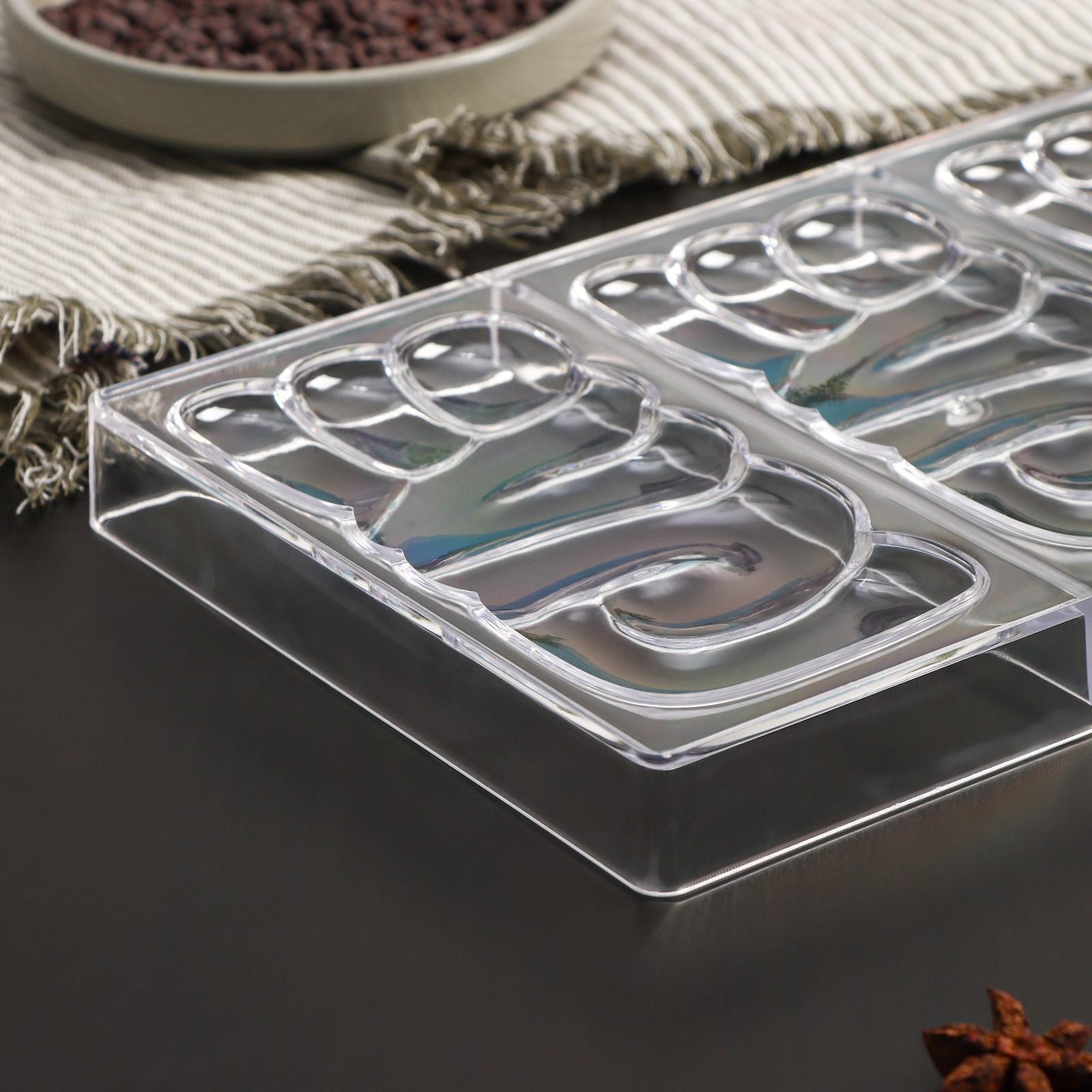 Форма для шоколада и конфет LOVE, 3 ячейки, 27,5×17,5×2,5 см, ячейка 15×7,5 см