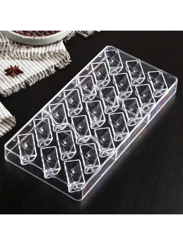 Форма для шоколада и конфет KONFINETTA «Плетёный батон», 27,5×17,5×2,5 см, 21 ячейка, ячейка 3,5×1,5×1,5 см