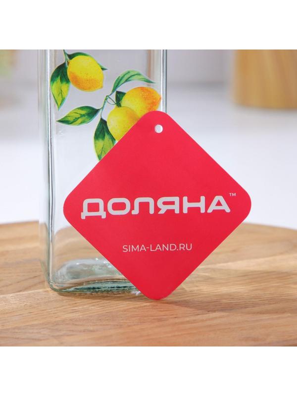 Бутыль стеклянная для соусов и масла Доляна «Лимоны», 500 мл, 6×29 см